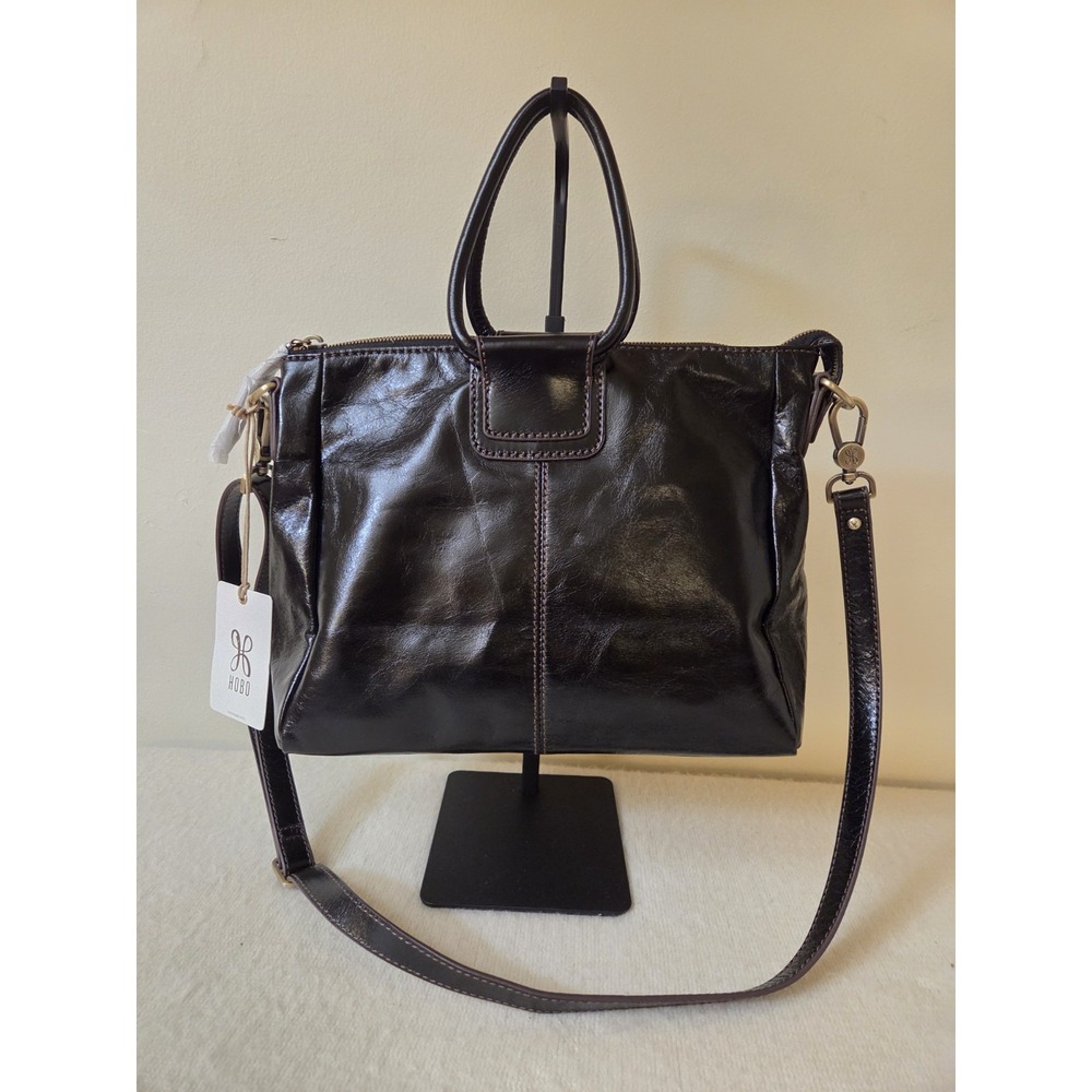 NWT HOBO Sheila Medium Satchel Polished Leather Hearthstone Purse Bag